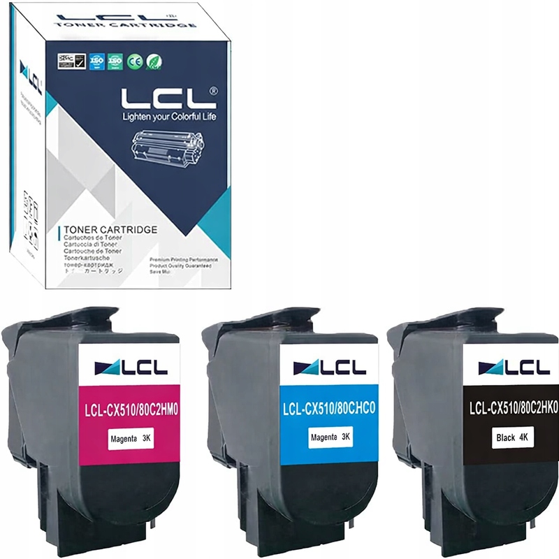 Toner LCL kompatibilný pre tlačiarne Lexmark a Hp Color LaserJet Pro 3 ks