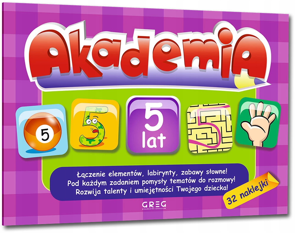 

Akademia 5 Latka 32 naklejki Greg