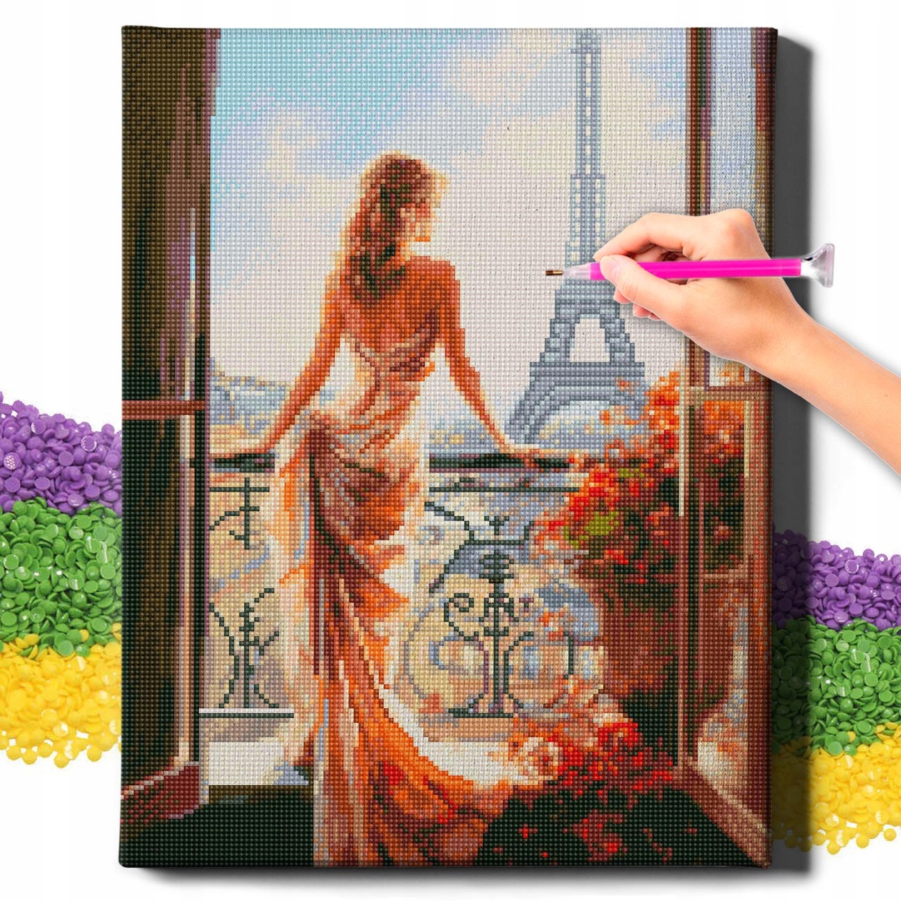 Diamond Painting 5D s Ramou Výšivka Diamantová Velká Žena Mozaika 40x50 cm