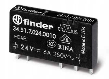 

Przekaźnik Finder 34.51.7.024.0010 1P 6A 24V DC
