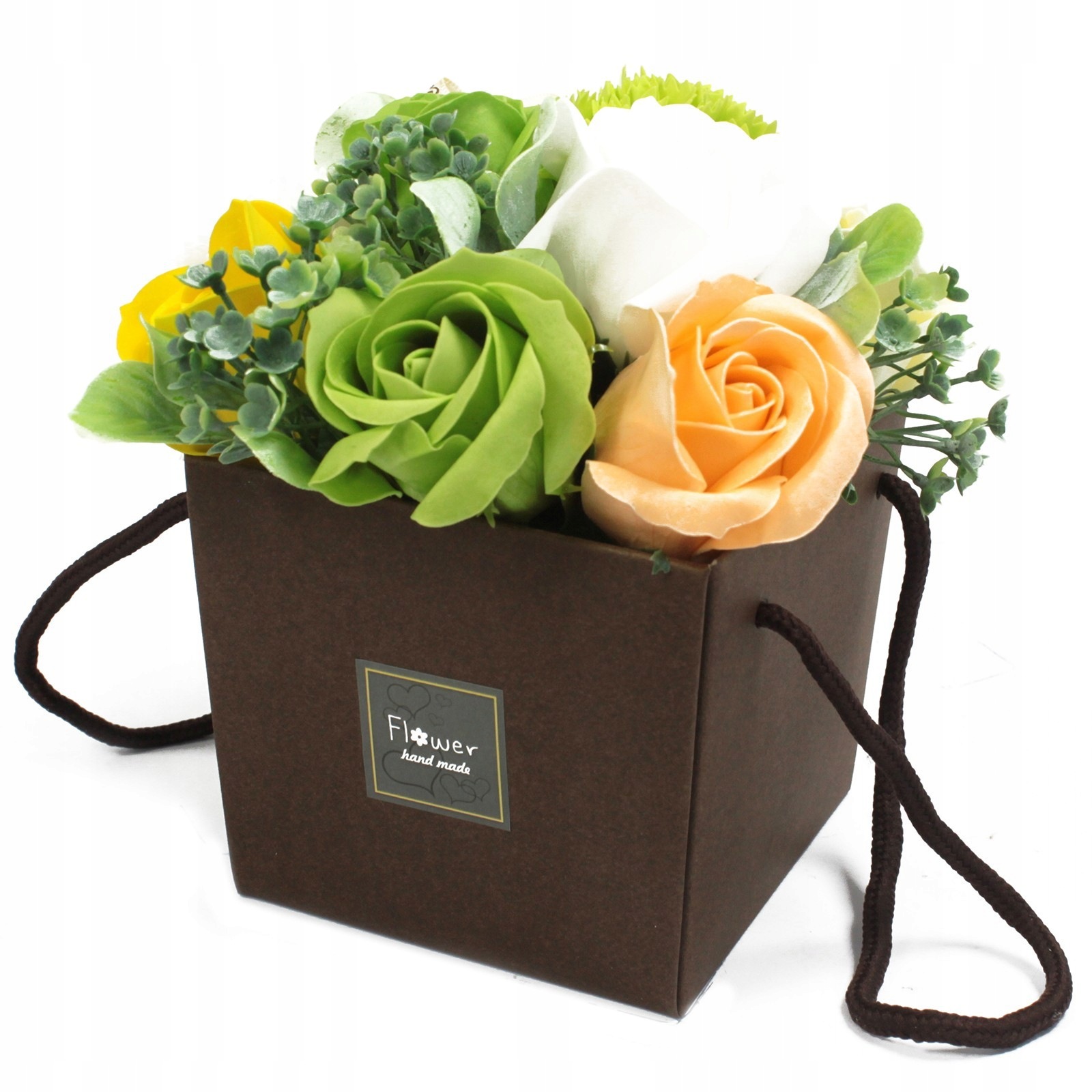 Mýdlová kytice Jarní květiny v krabičce Flower Box Dárek