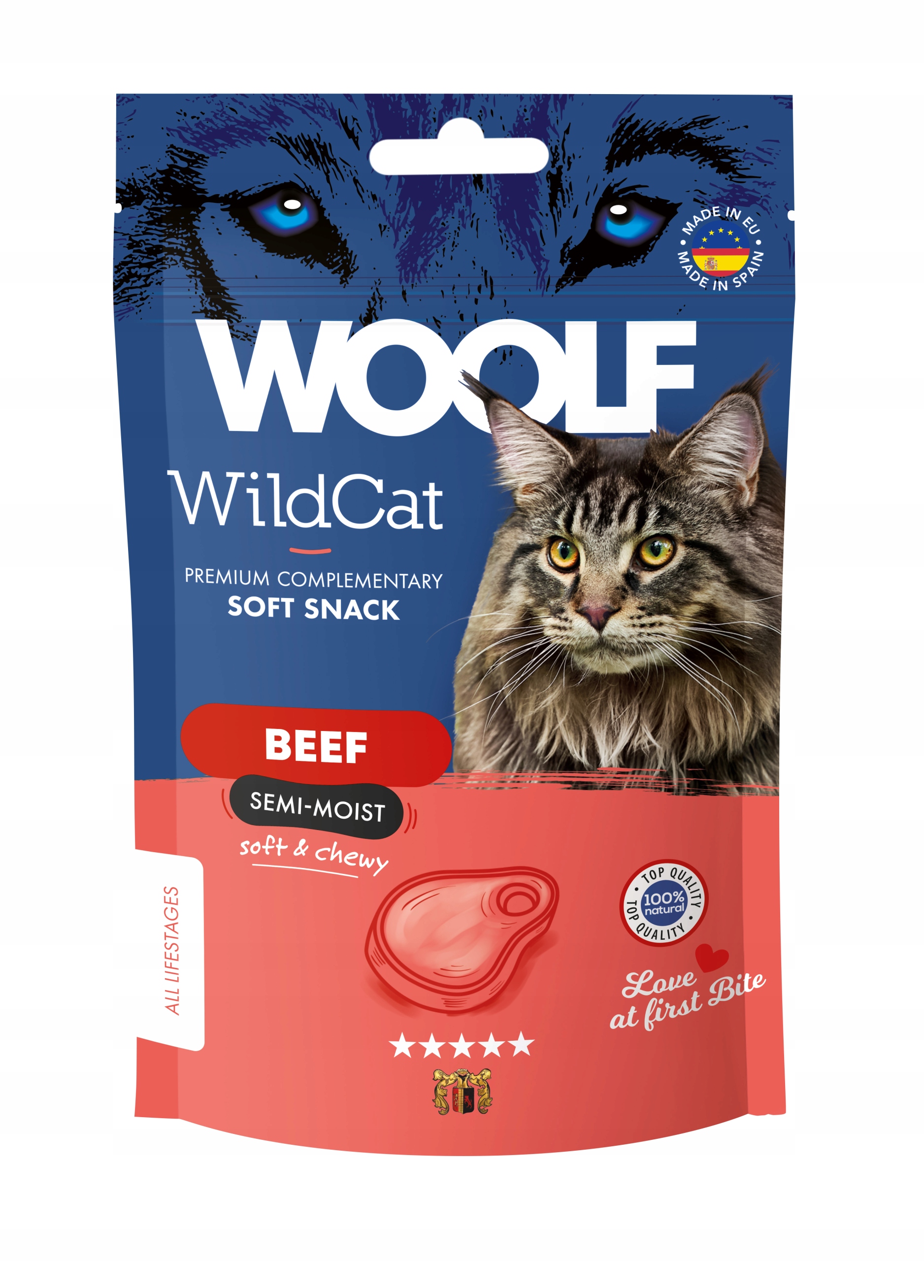 Levně 6x Woolf WildCat Snacks Beef 50 g pochoutky pro kočky hovězí maso 50 g
