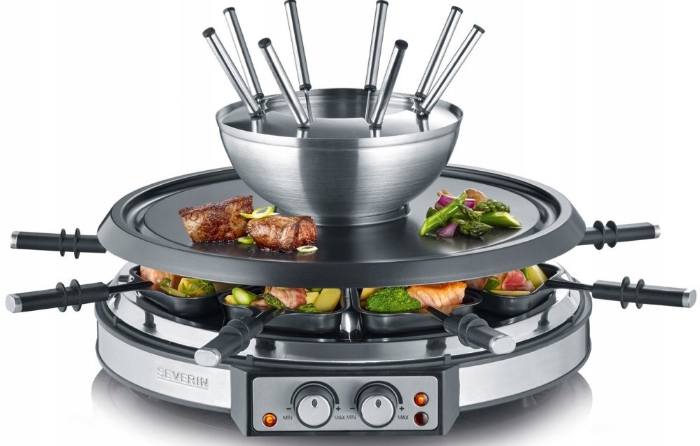 

Grill Elektryczny Raclette Fondue Zestaw 2w1 1900W