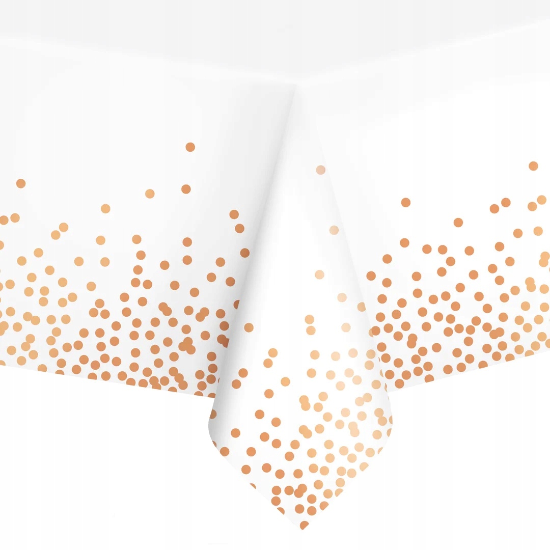 

Obrus Rose Gold Kropki Różowe Złoto na Urodziny