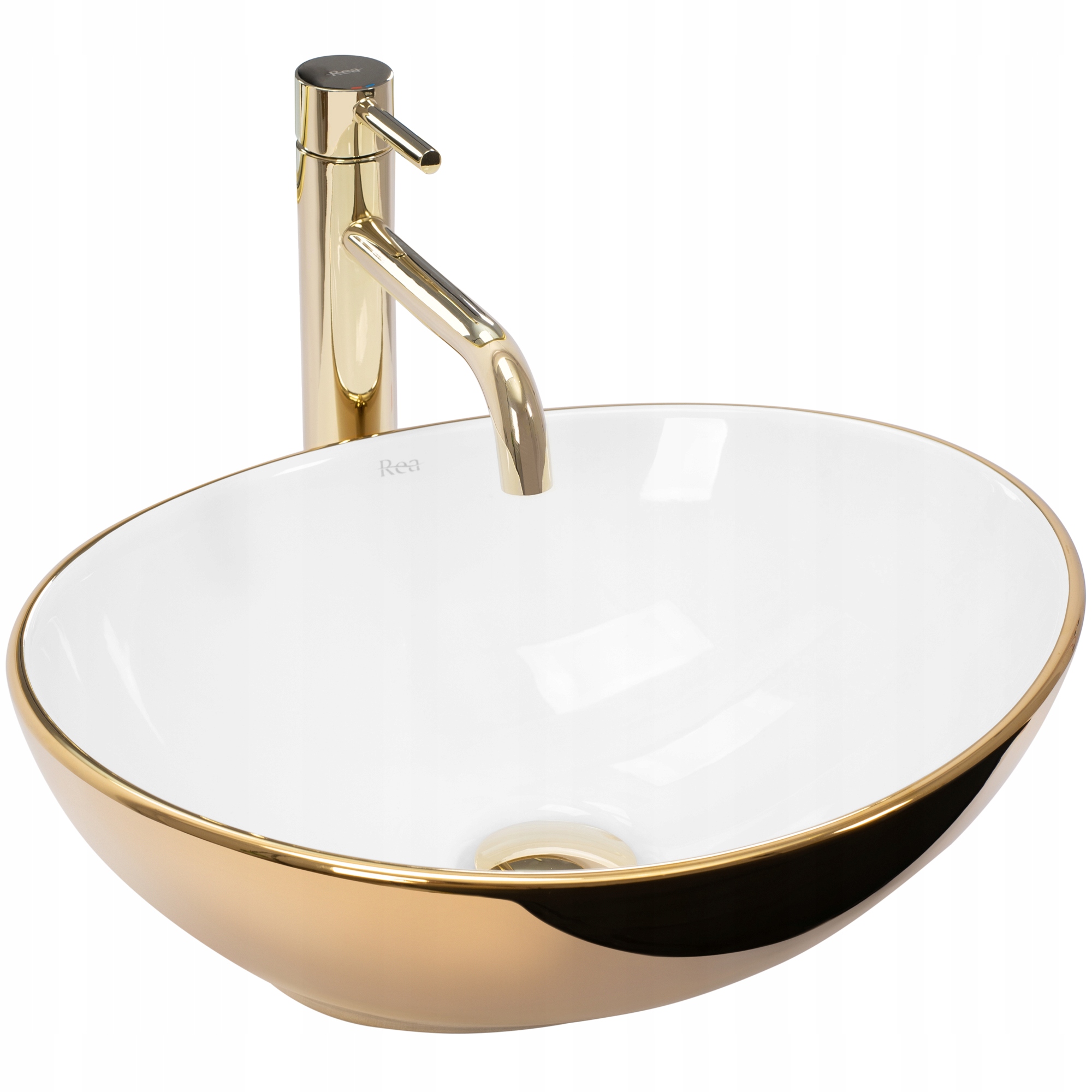 

Stawiana Umywalka Nablatowa Sofia Gold White Rea