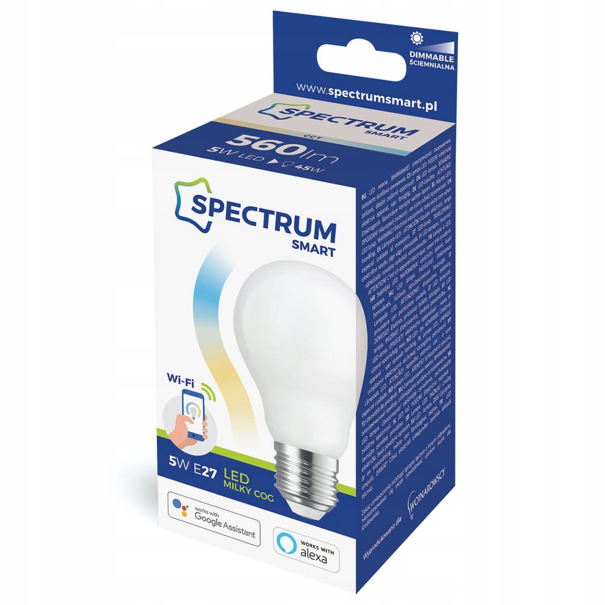 Żarówka LED FILAMENT E27 5W CCT SMART WiFi TUYA Kod producenta WOJ+14419