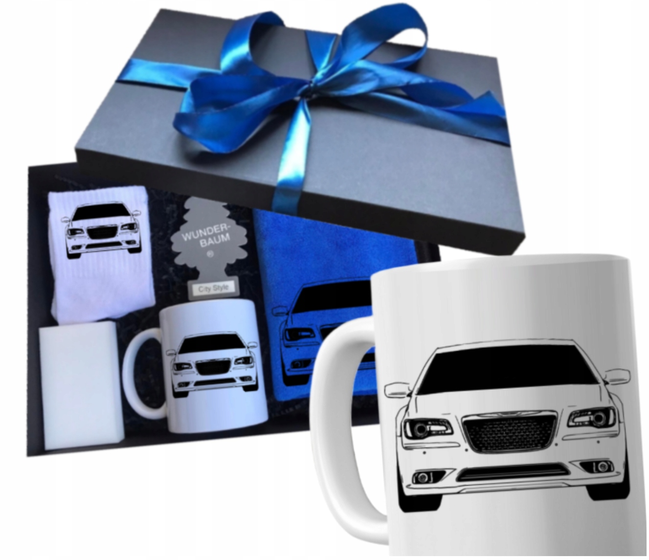 Box automobilový hrnek sada dárek pro otce pro řidiče auta Chrysler