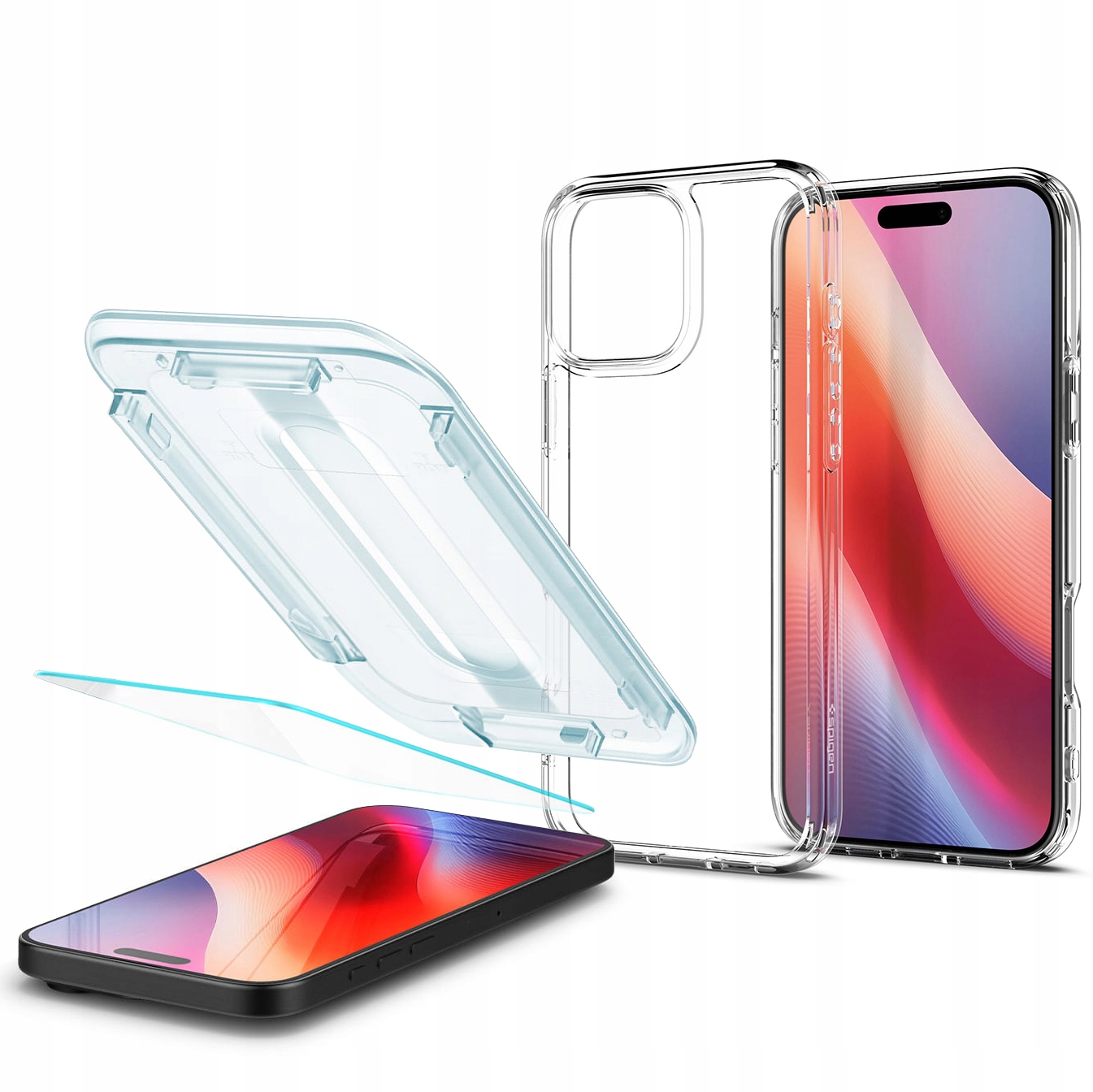 Pouzdro sklo Spigen pro iPhone 16 Pro Max, pouzdro s rychlým kryt, průhledné