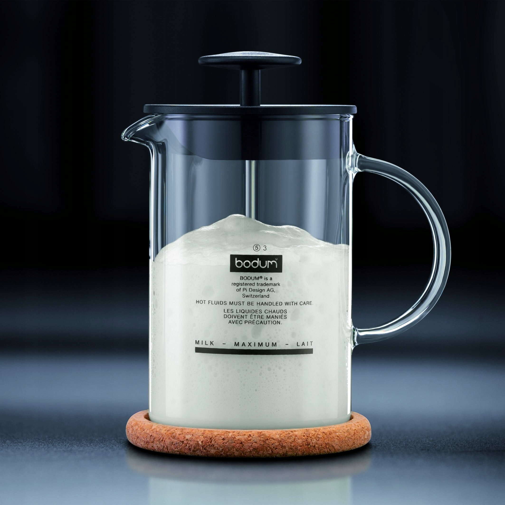 BODUM Spieniacz Do Mleka Latteo Czarny Szklany Uchwyt 18cm — miniatura 5
