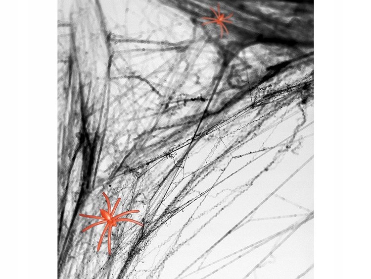 Pajęczyna Halloween czarna sztuczna 2 pająki pajęczyny ozdoby dekoracje 60g EAN (GTIN) 5901157477439