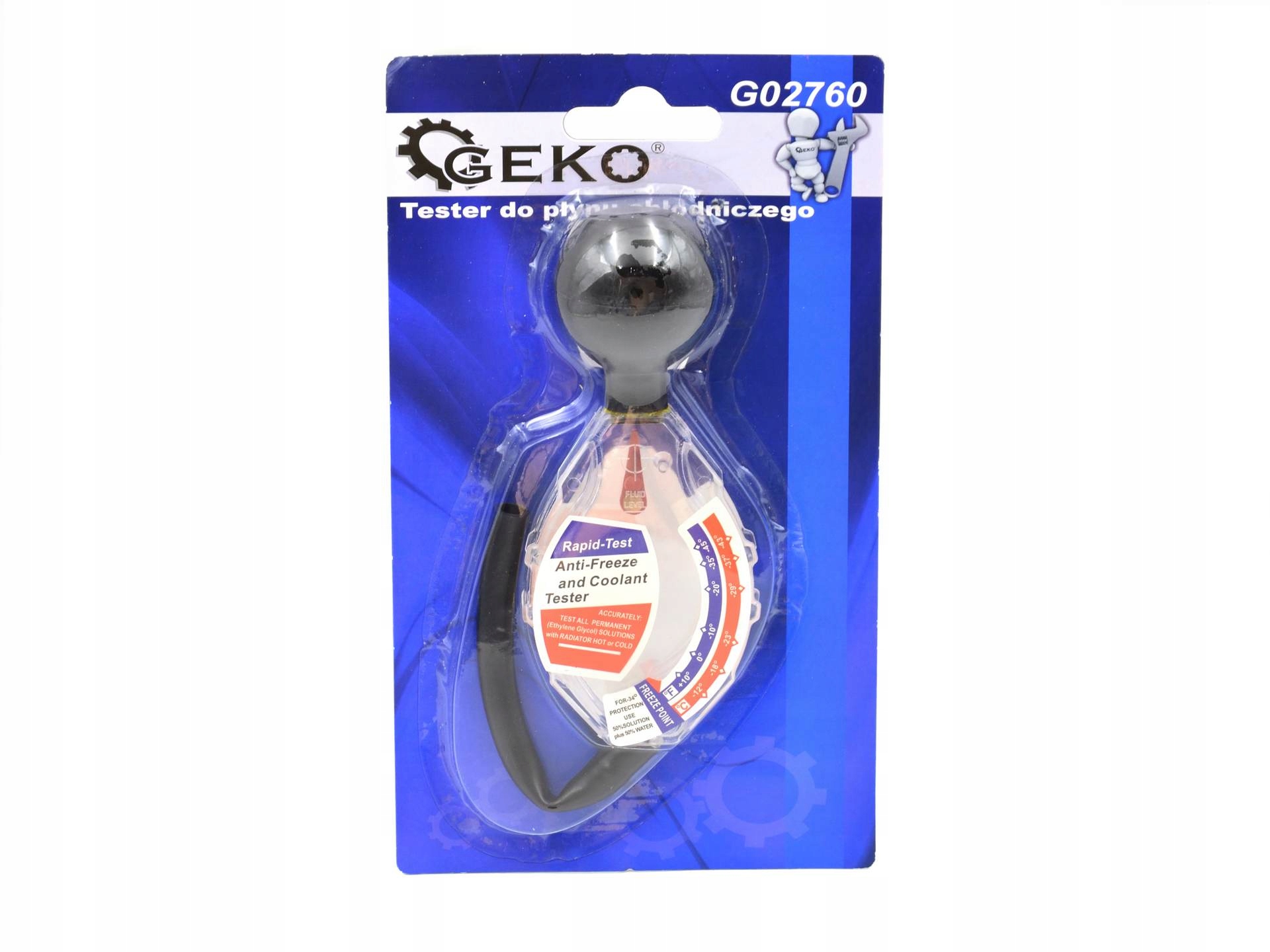 GEKO TESTER MIERNIK DO SPRAWDZANIA PŁYNU CHŁODNICZEGO - GLIKOMETR G02760 Waga produktu z opakowaniem jednostkowym 0.11 kg