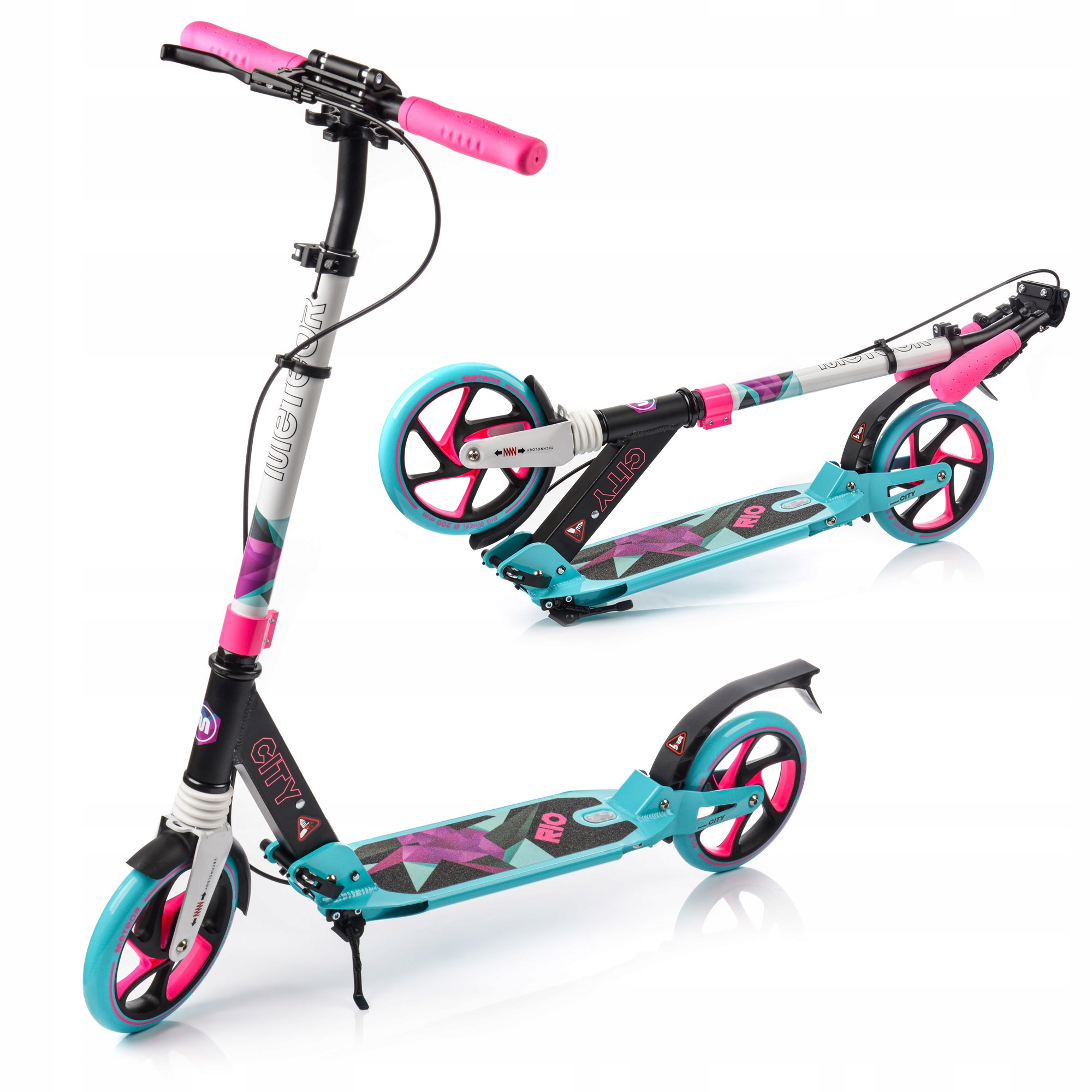 Hulajnoga Regulowana Meteor City Rio amortyzatory stopka dwa hamulce