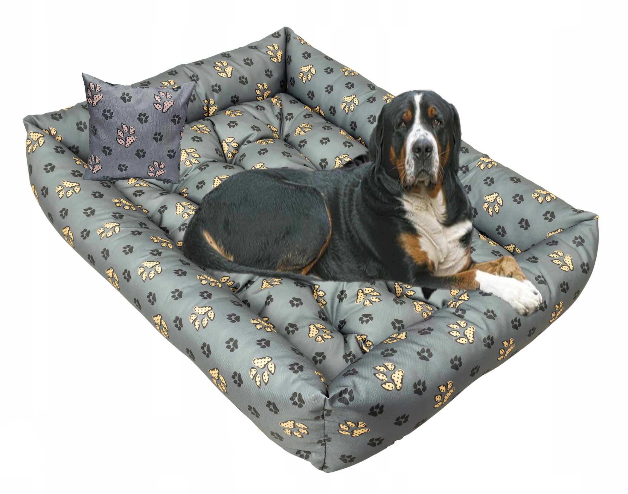 Pelíšek 120x90 Voděodolná Šedá barevné tlapky