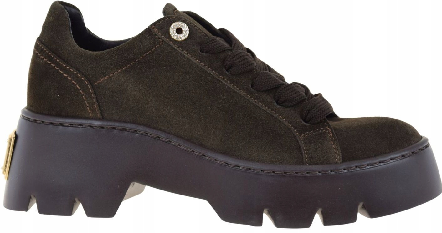 Dámské kožené polobotky velurové, šněrovací platforma Chebello 4632 VEL.37