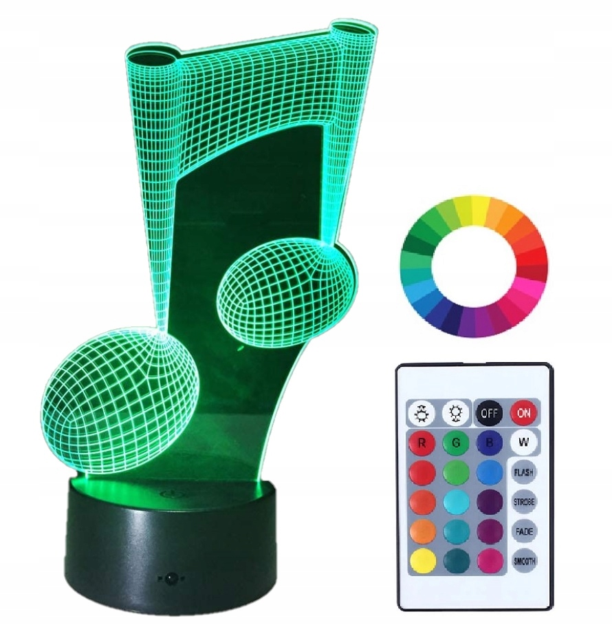 Lampka Nocna Imieniem Grawer 3D NUTKA MUZYKA