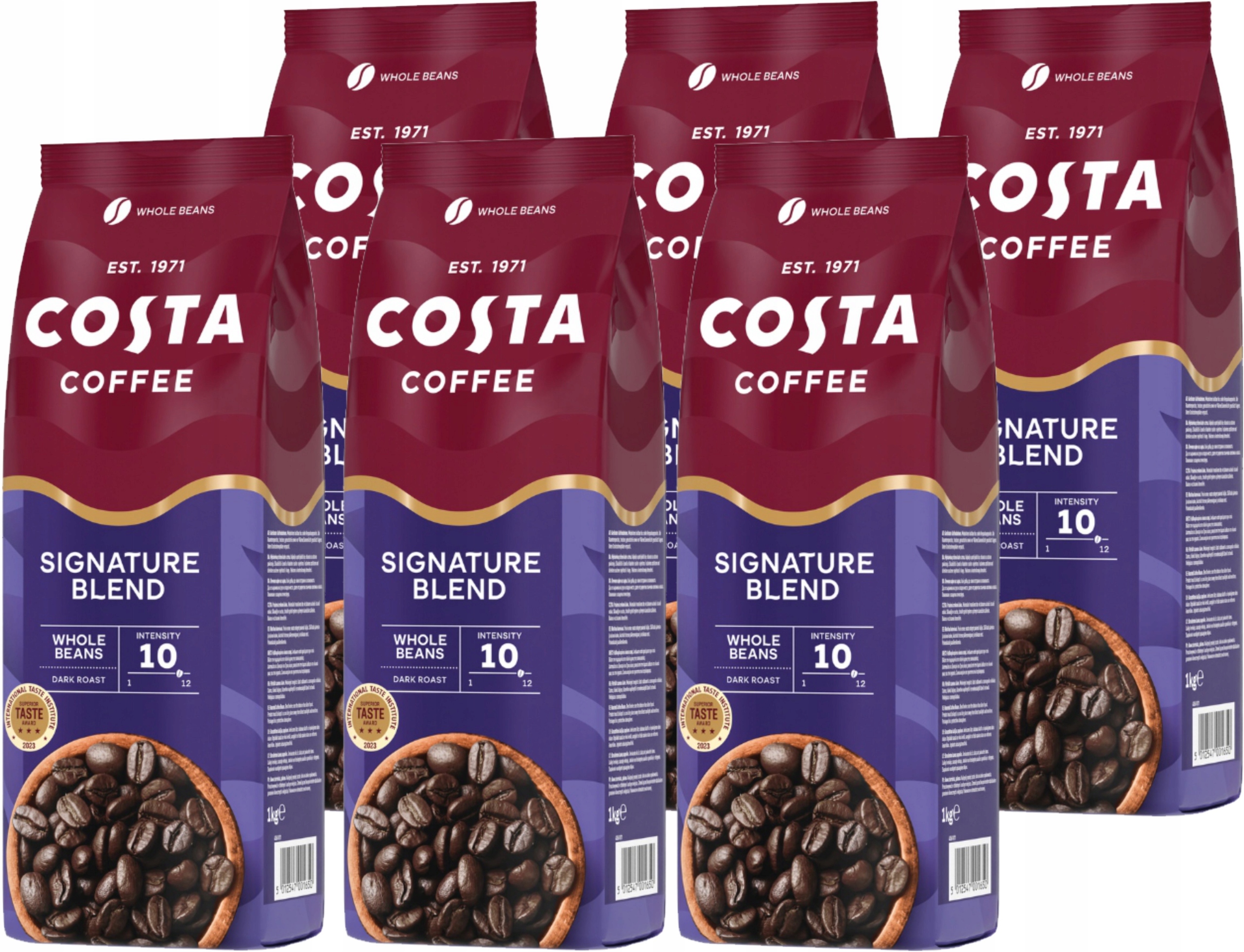 Levně Káva zrnková Costa Signature Blend Dark Roast 6 x 1000 g