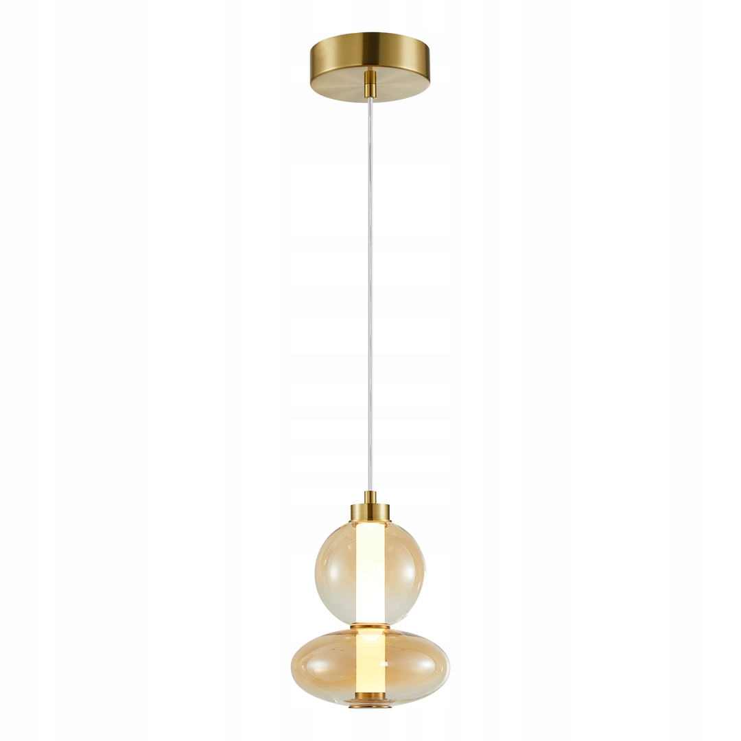 Závesná lampa Daphne Zlaté sklenené tienidlo 12W Led 20x153cm Stropná lampa