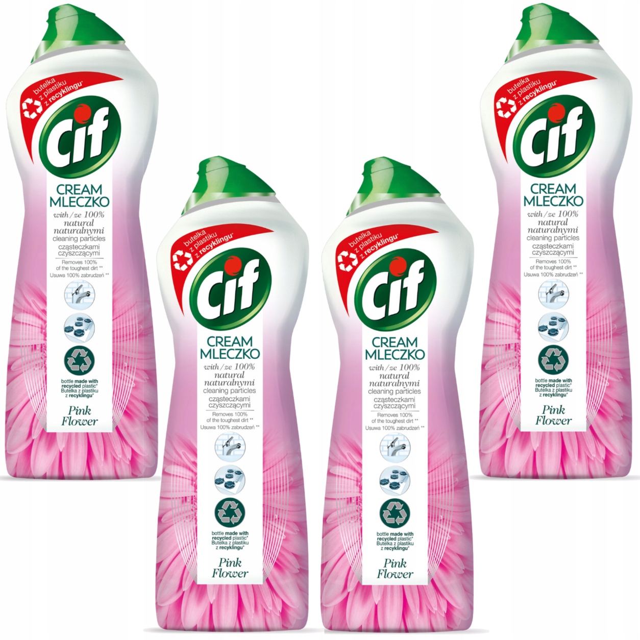 Levně Cif Cream Pink Flower Čisticí mléko s mikrokrystaly 650ml 4ks