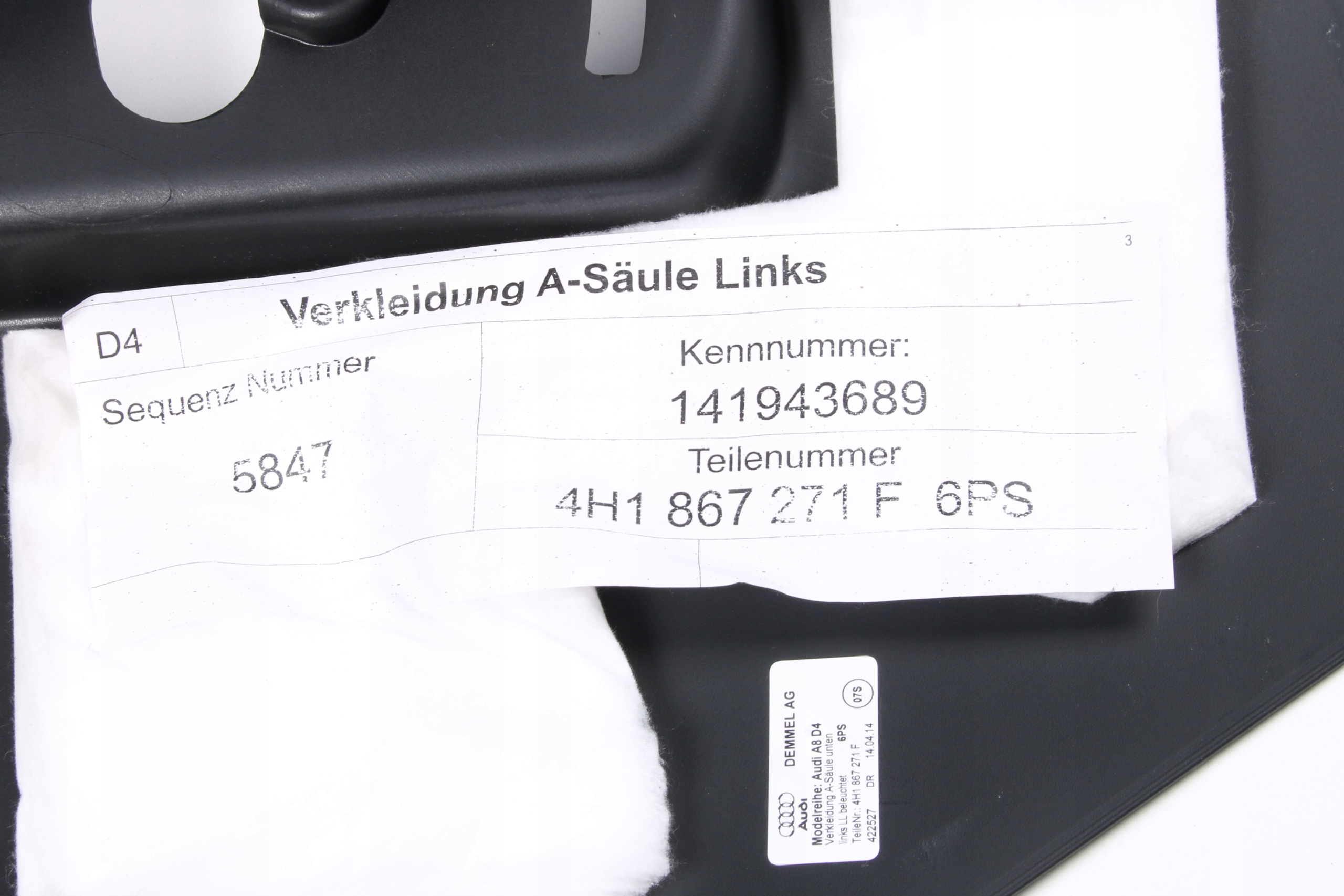 AUDI A8 D4 4H moulding cap threshold left front 4H1867271F