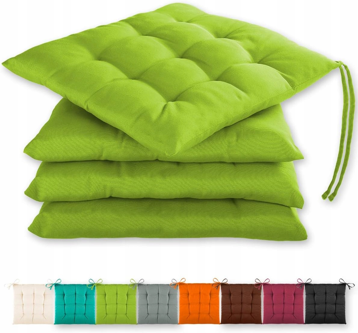 Polštáře Na Židle 40X40 CM Sada 4 Ks S Páskami Öko-tex Prošívané