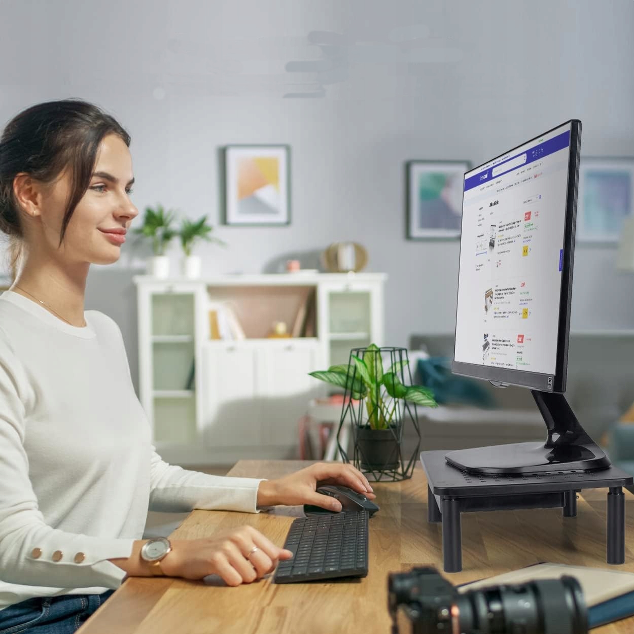 PODSTAWKA POD MONITOR DRUKARKE LAPTOPA Z SZUFLADĄ Głębokość mebla 3.5 cm