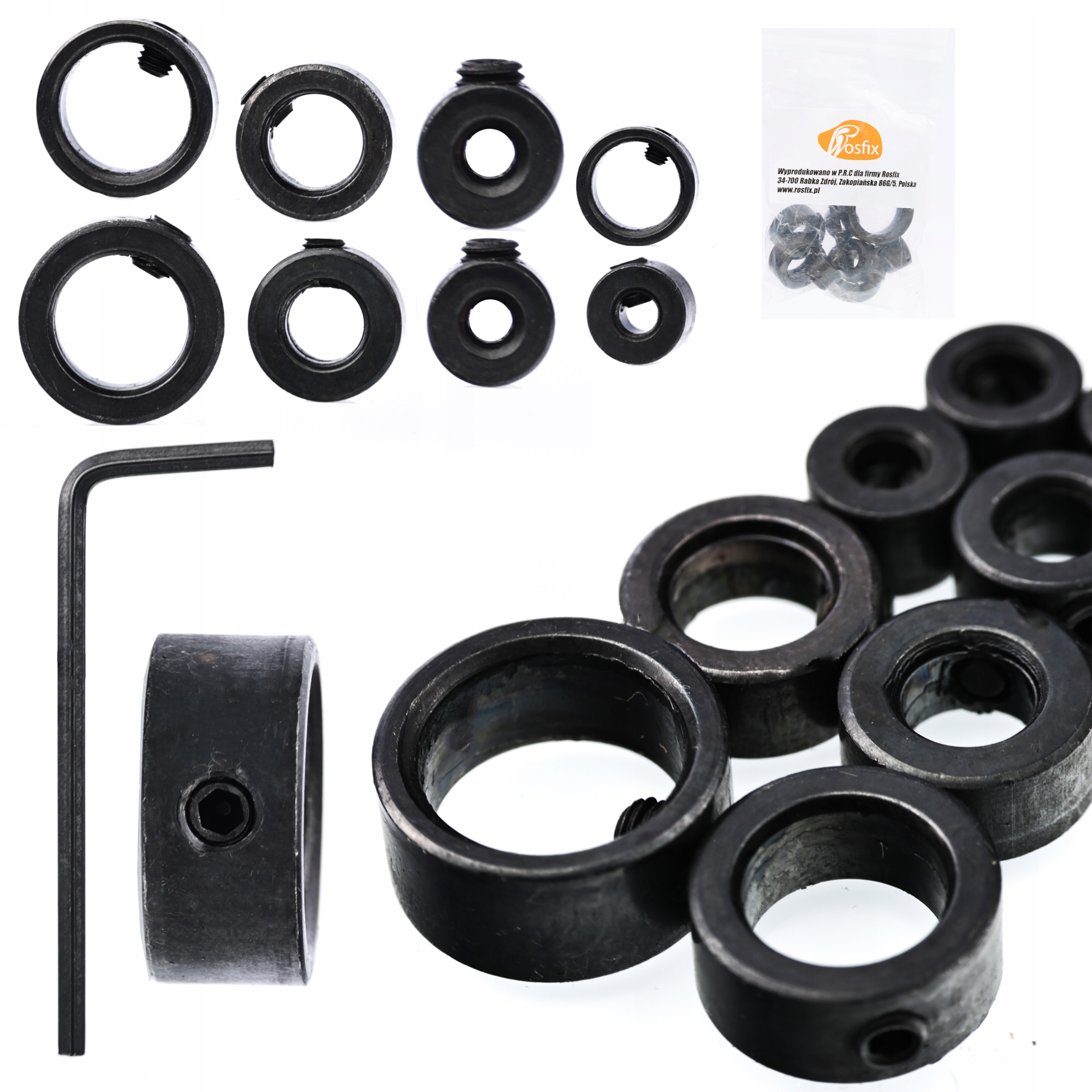 OGRANICZNIKI DO WIERTEŁ 3-16MM 8SZT+ KLUCZ ROSFIX