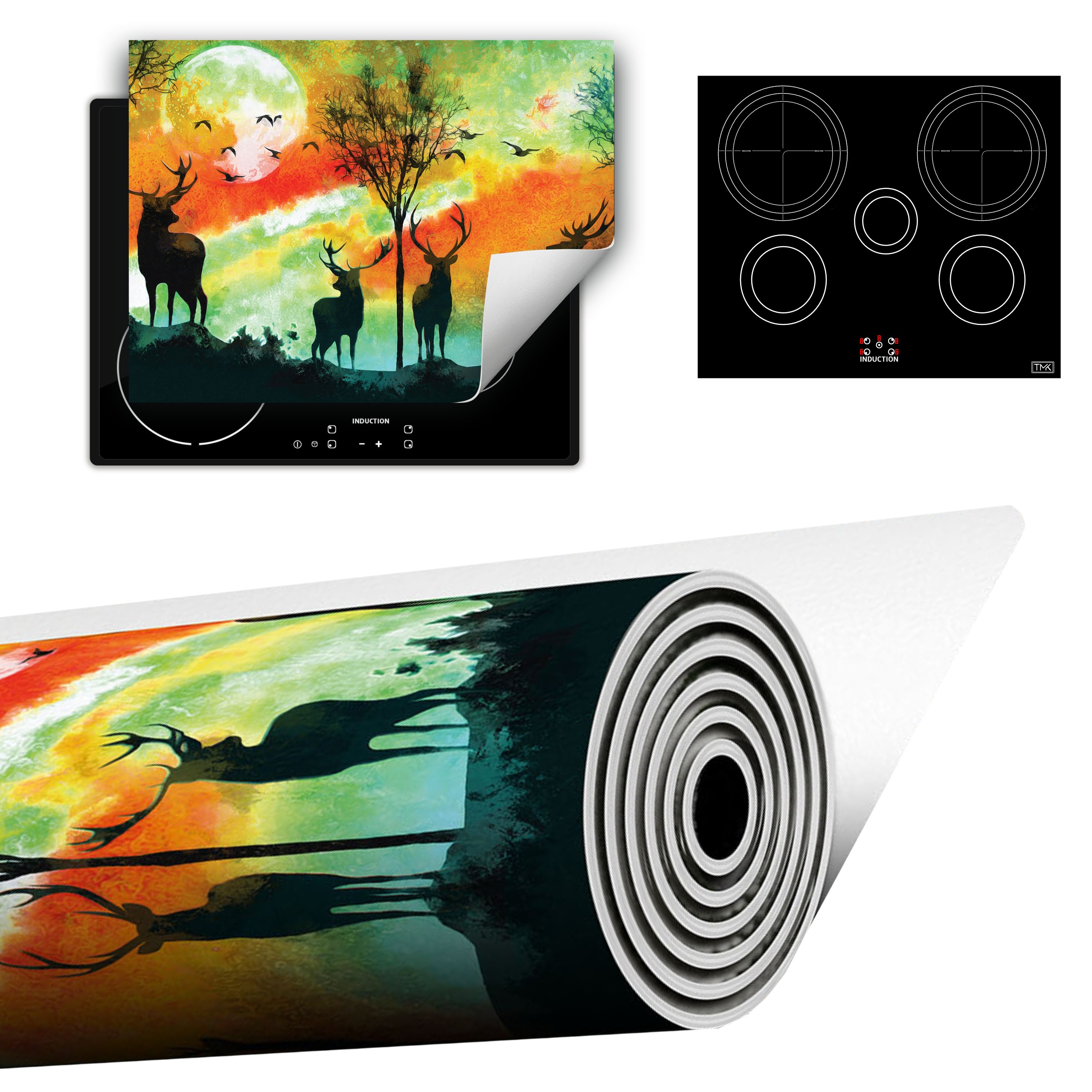 Vinylová Podložka Do Kuchyně Více Místa 70x52 barevná jelen