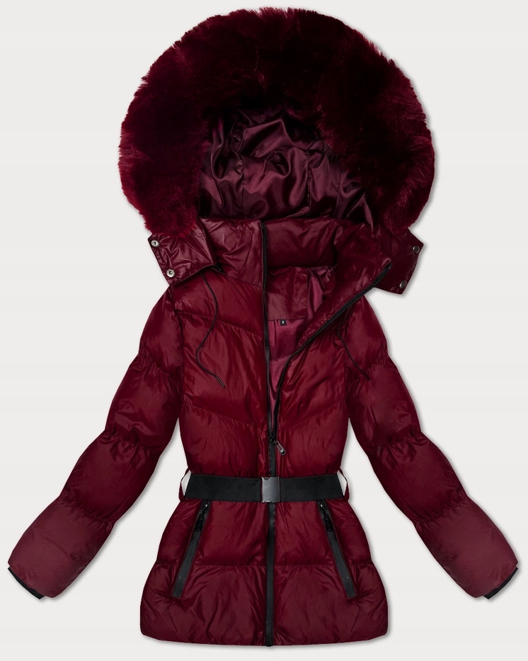 Zimní Bunda S Páskem 5M3322 Bordo L (40)