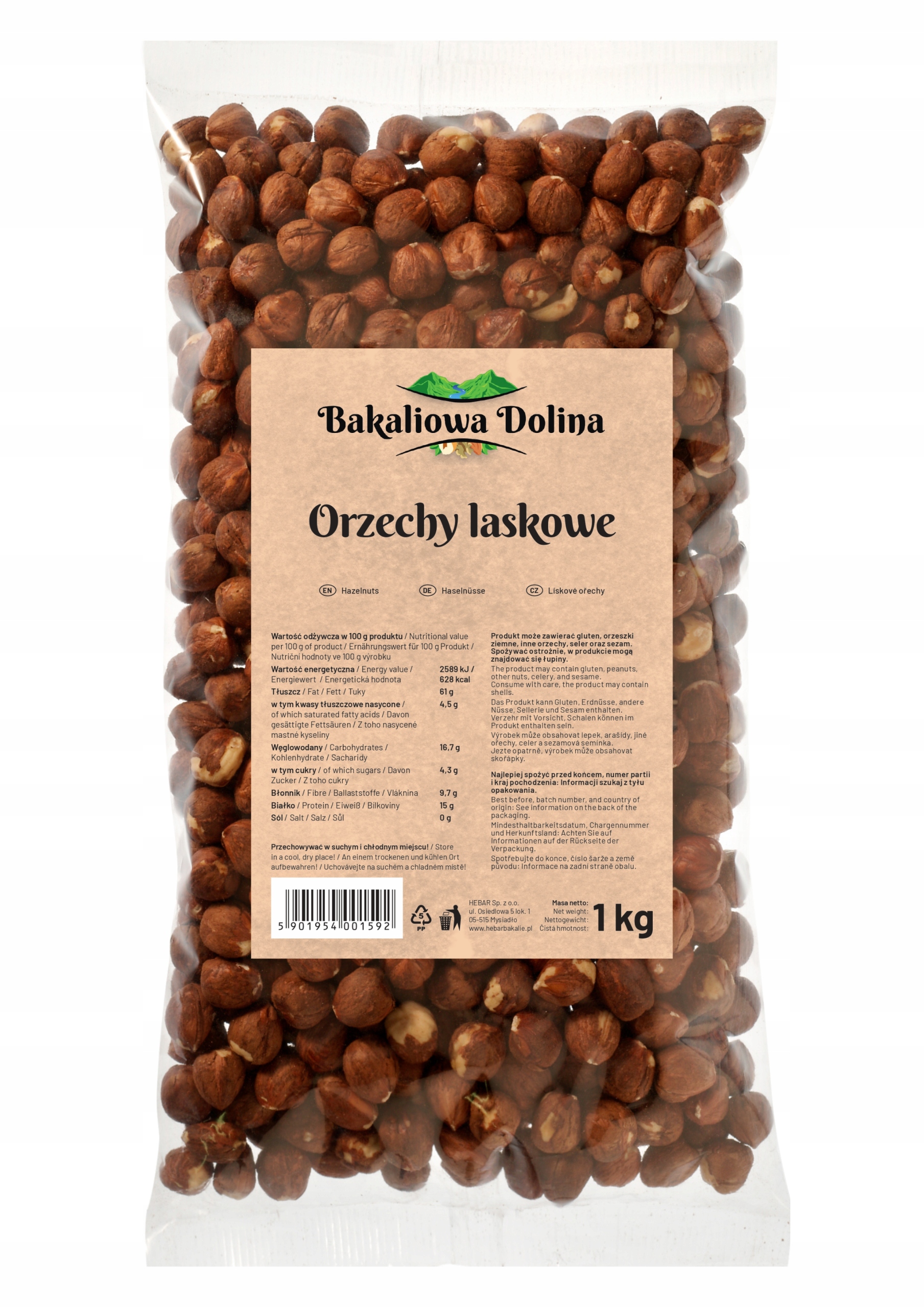 Levně Lískové Ořechy 1 Kg 1000 G Loupané Přírodní Čerstvé Velké, Chutné Celé