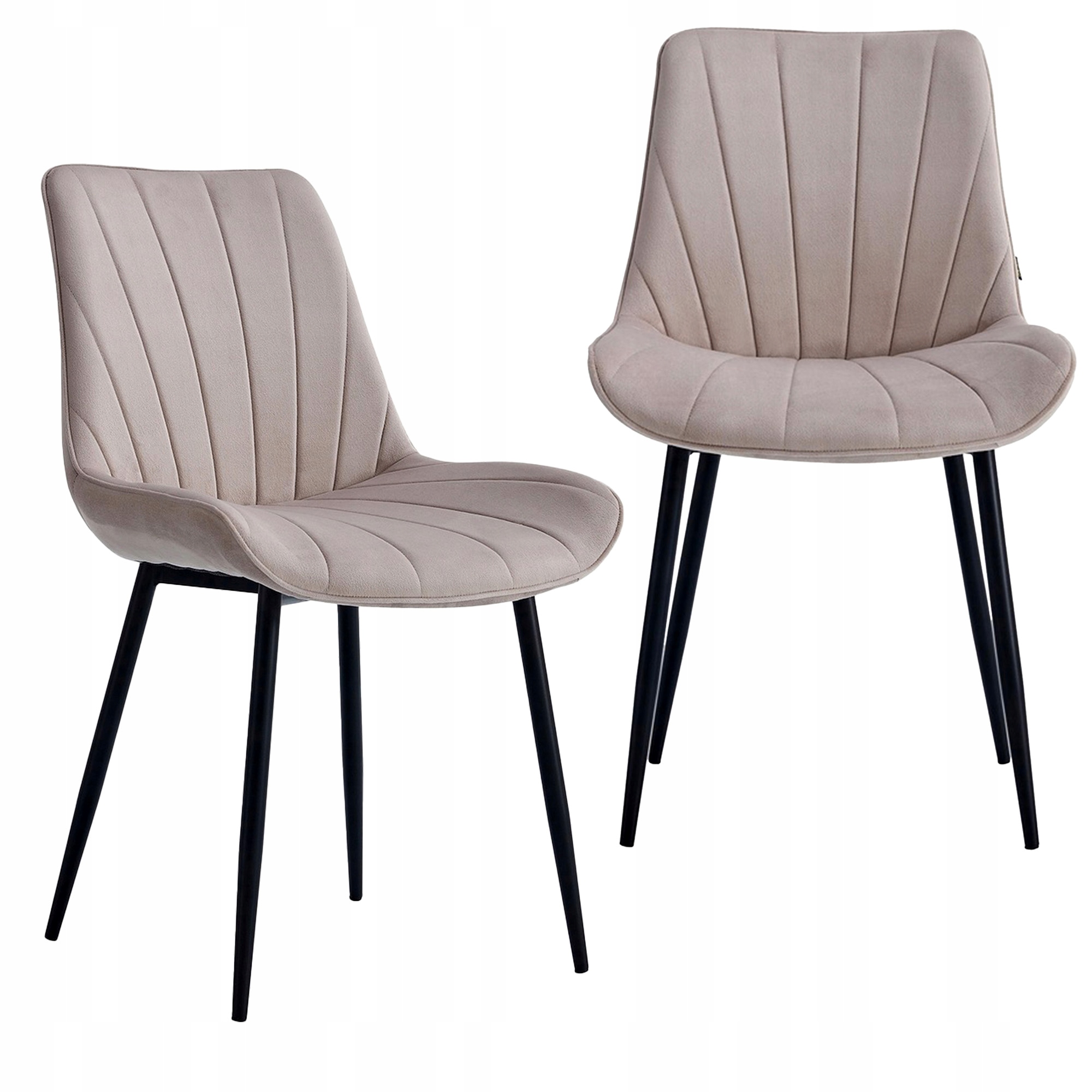 2x Čalúnená Velúrová Stolička Alice Šedá Béžová Obývacia Izba Jedálňa Kancelária