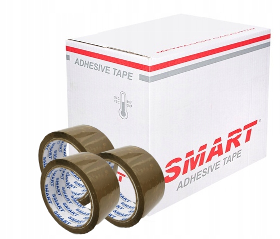 TAŚMA PAKOWA 48/50y klejąca SMART BRĄZOWA 216szt Marka Smart