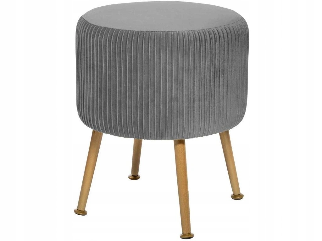 Šedá stolička, taburet Solaro, O 35 cm