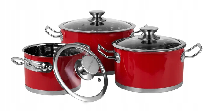 Sada Hrnců Retro Vintage Cuisine Ocel 6cz Indukce červená