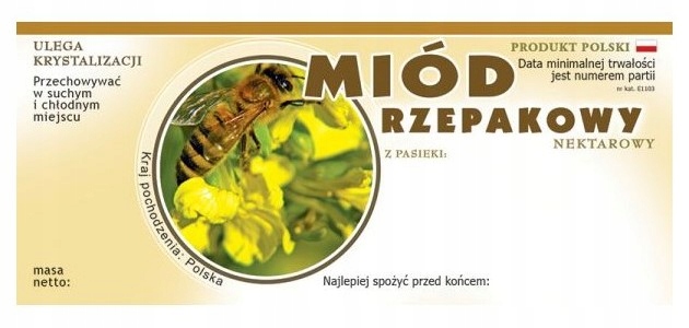 

Etykieta naklejka na miód 116x50mm Rz 100szt E1103