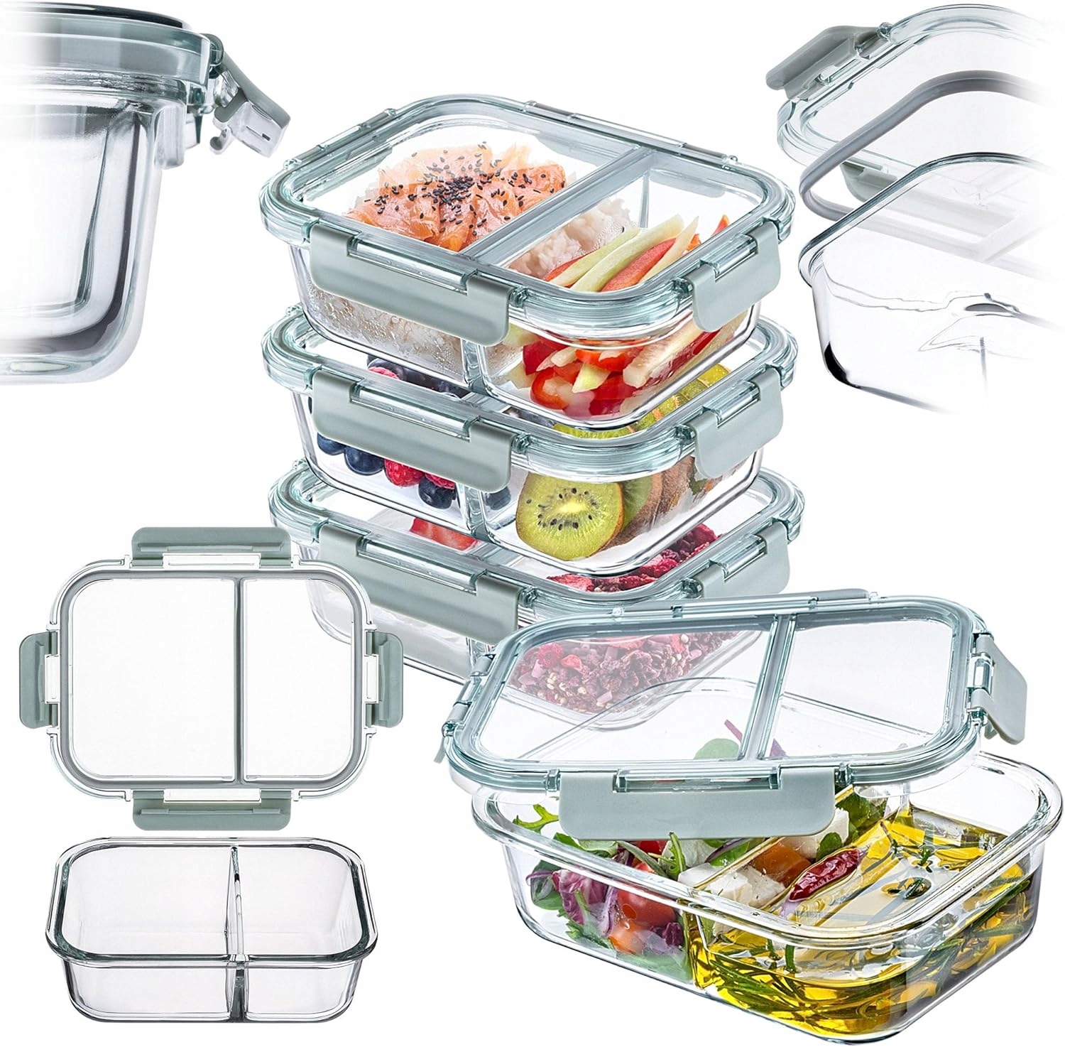 Skleněné Nádoby Na Skladování Potravin, Vzduchotěsné, 2 Kusy