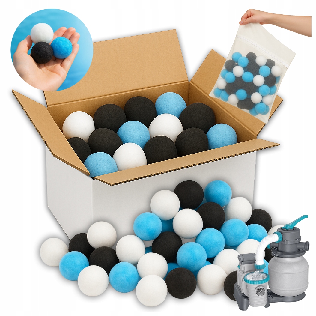 Filtrační Kuličky Do Bazénového Čerpadla 1000 g 1 kg Ionty Stříbra Aktivní Uhlí XXL