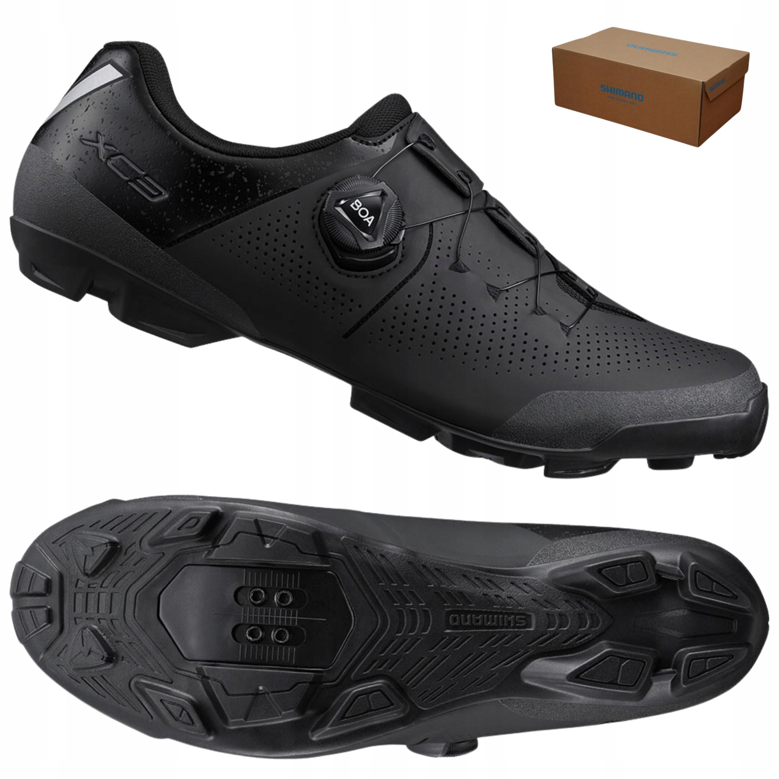 Buty rowerowe Spd Mtb Shimano SH-XC302 XC3 r. 41 Czarne z Boa Sztywne Box