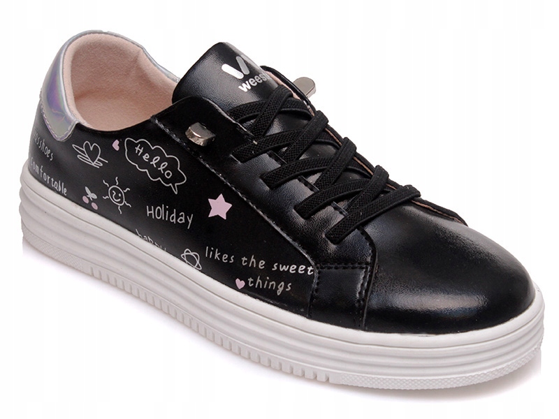 WEESTEP BUTY SNEAKERS DZIEWCZYNKA CZARNE HOLO R.33