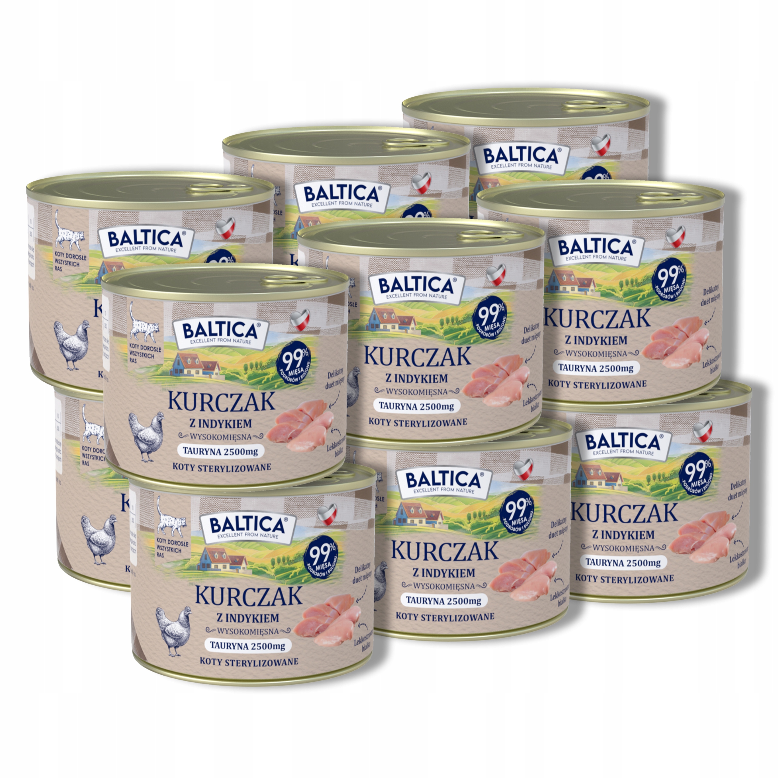 Levně Baltica Chutě regionů Kuře s krůtím masem 12x185g duoproteinové pro kočky