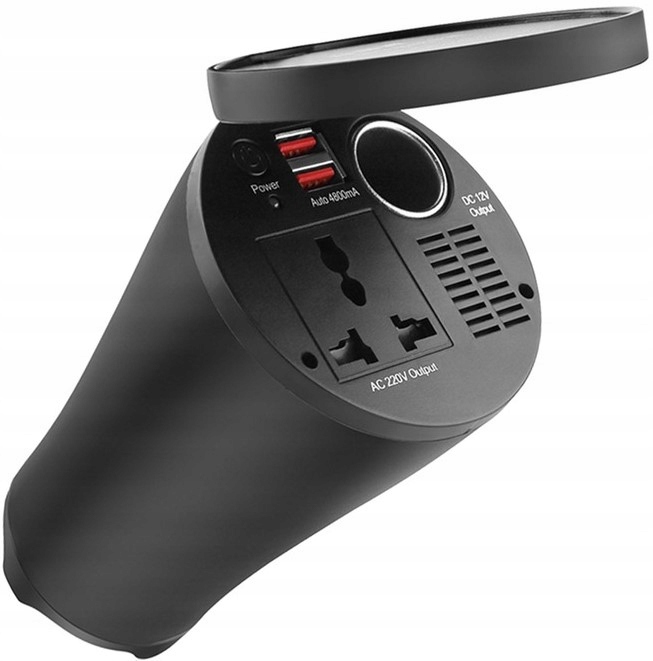 PRZETWORNICA SAMOCHODOWA KUBEK 12/230V 300W 2xUSB
