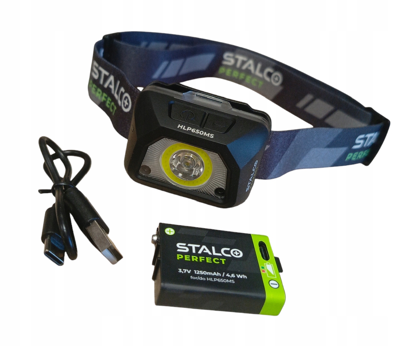 Stalco Čelovka akumulátorová Led 650lm HLP650MS Napájení 2 V 1