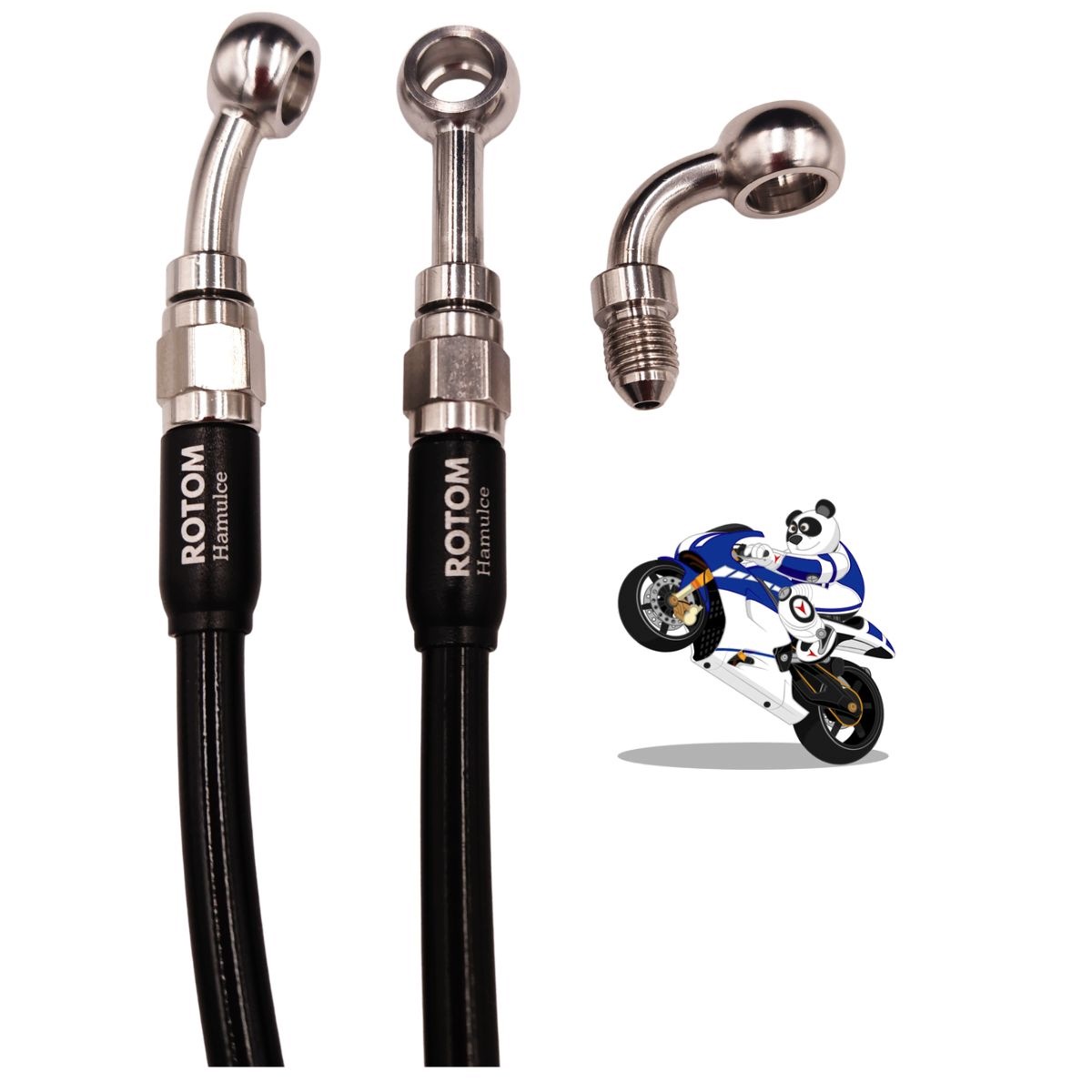 Przewód hamulcowy 40cm motocyklowy w oplocie stalowym do motocykla 40