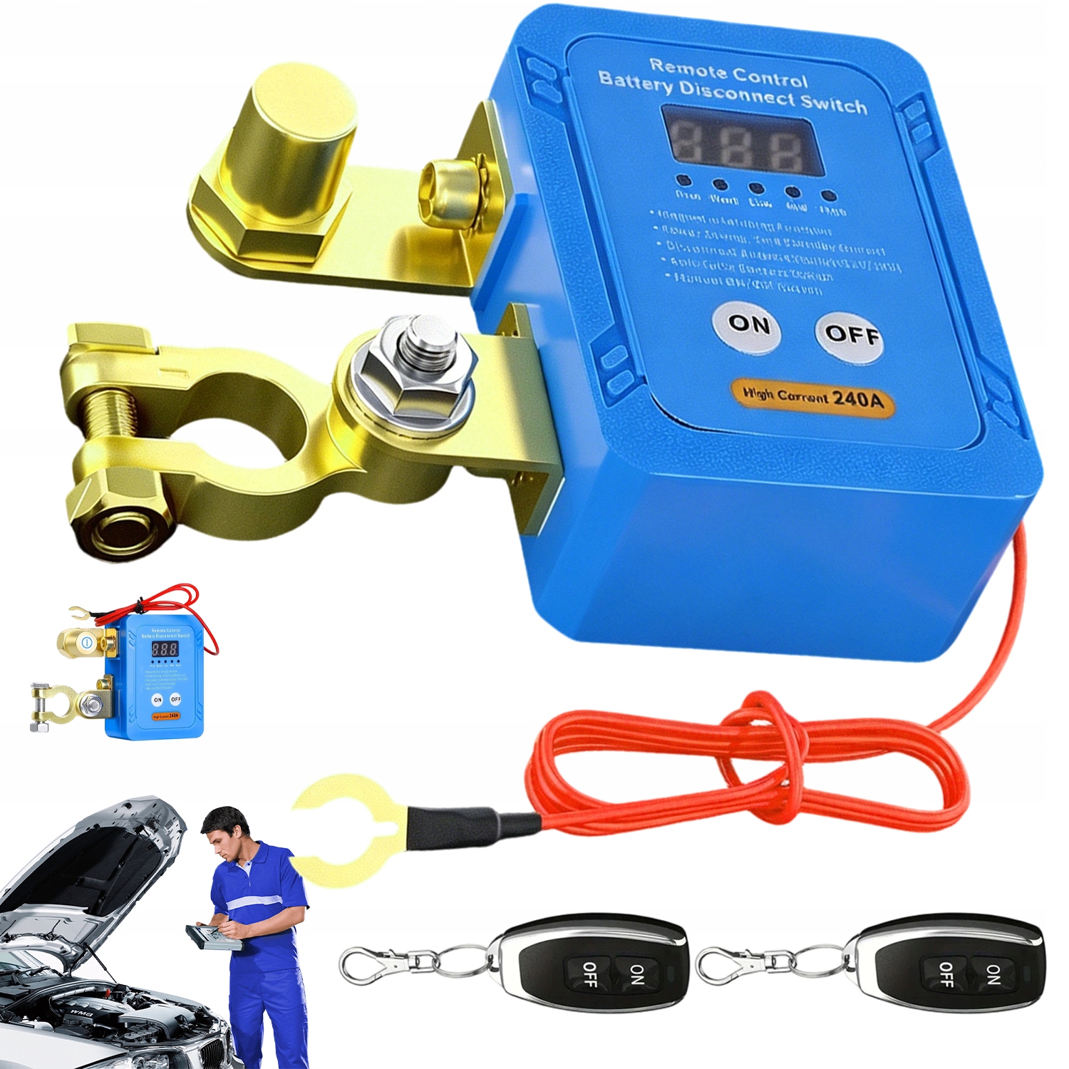 Przełącznik Odcięcia Baterii 12V Z Pilotem Do Samochodu System Kontroli
