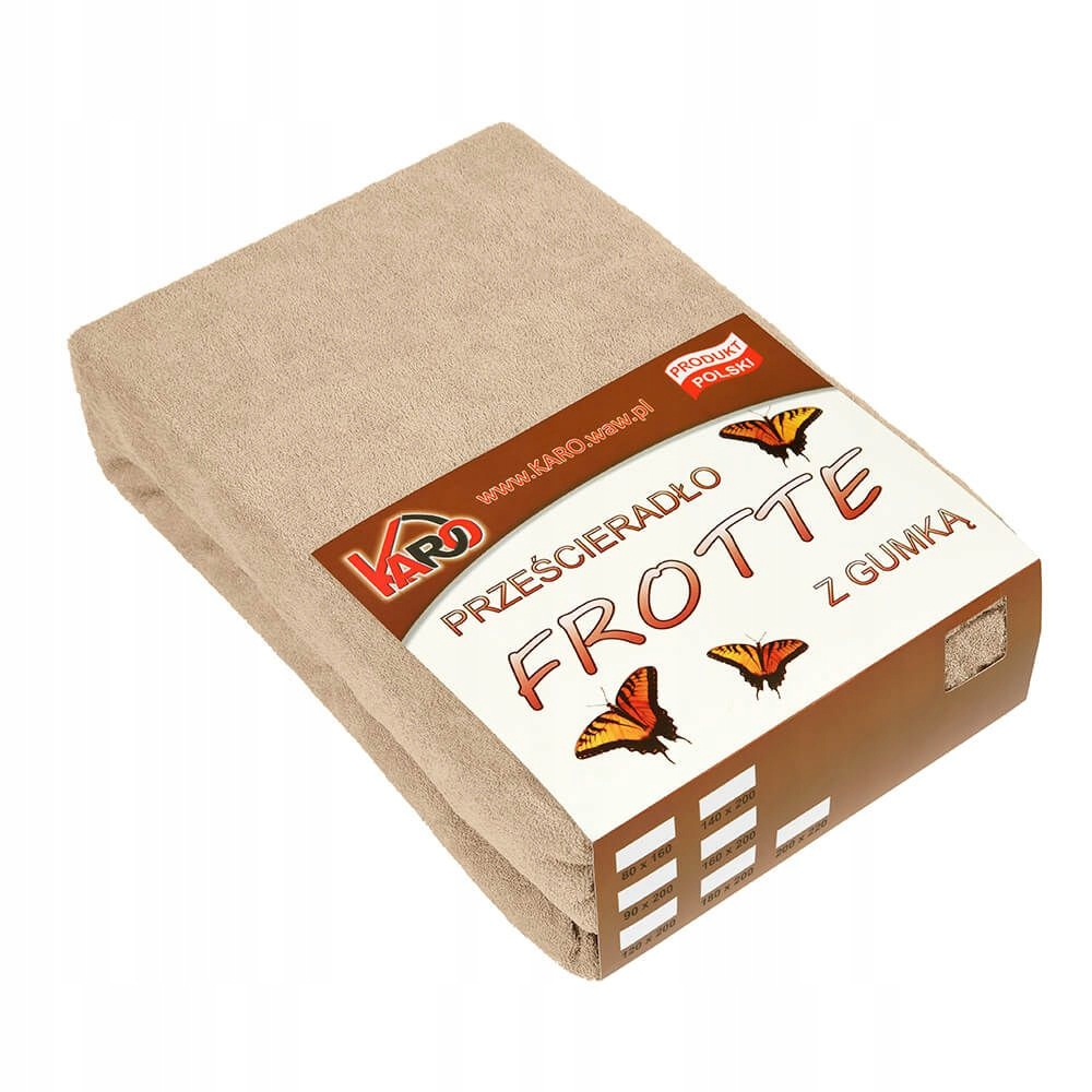 

Prześcieradło frotte z gumką 180x200 beżowe 009 gr