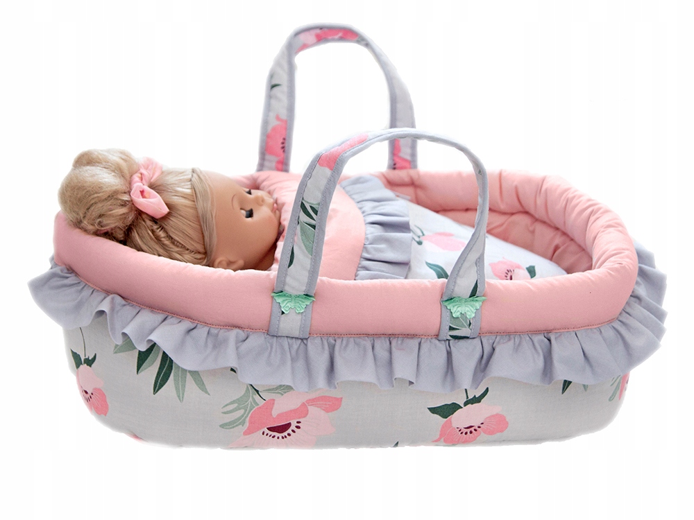 NOSIDEŁKO 45cm z POŚCIELĄ dla lalek ( BEZ LALKI ) Marka Pozostałe