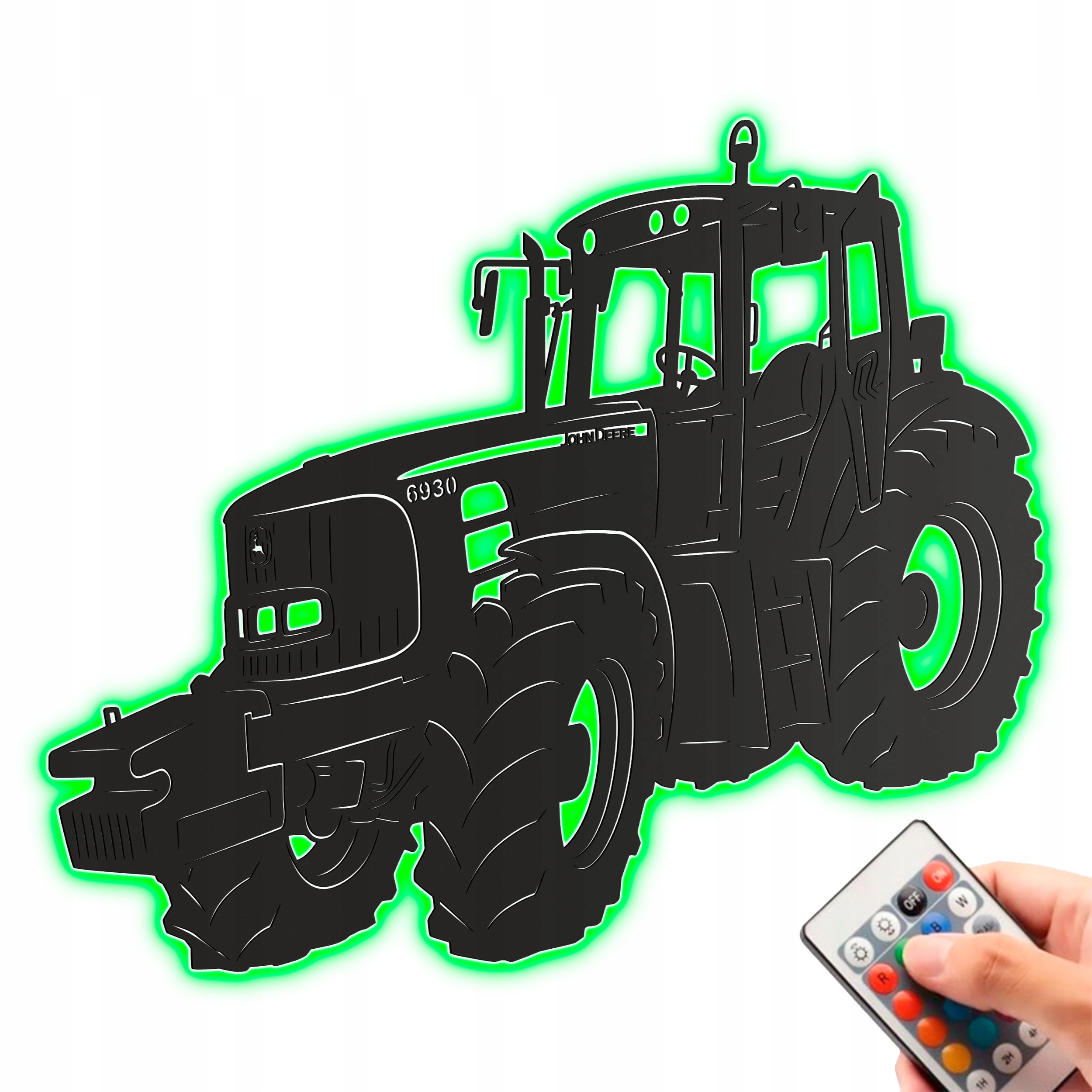 Traktor John Deere 6930 Dřevěný 3D obraz Noční Lampa Led Pilot