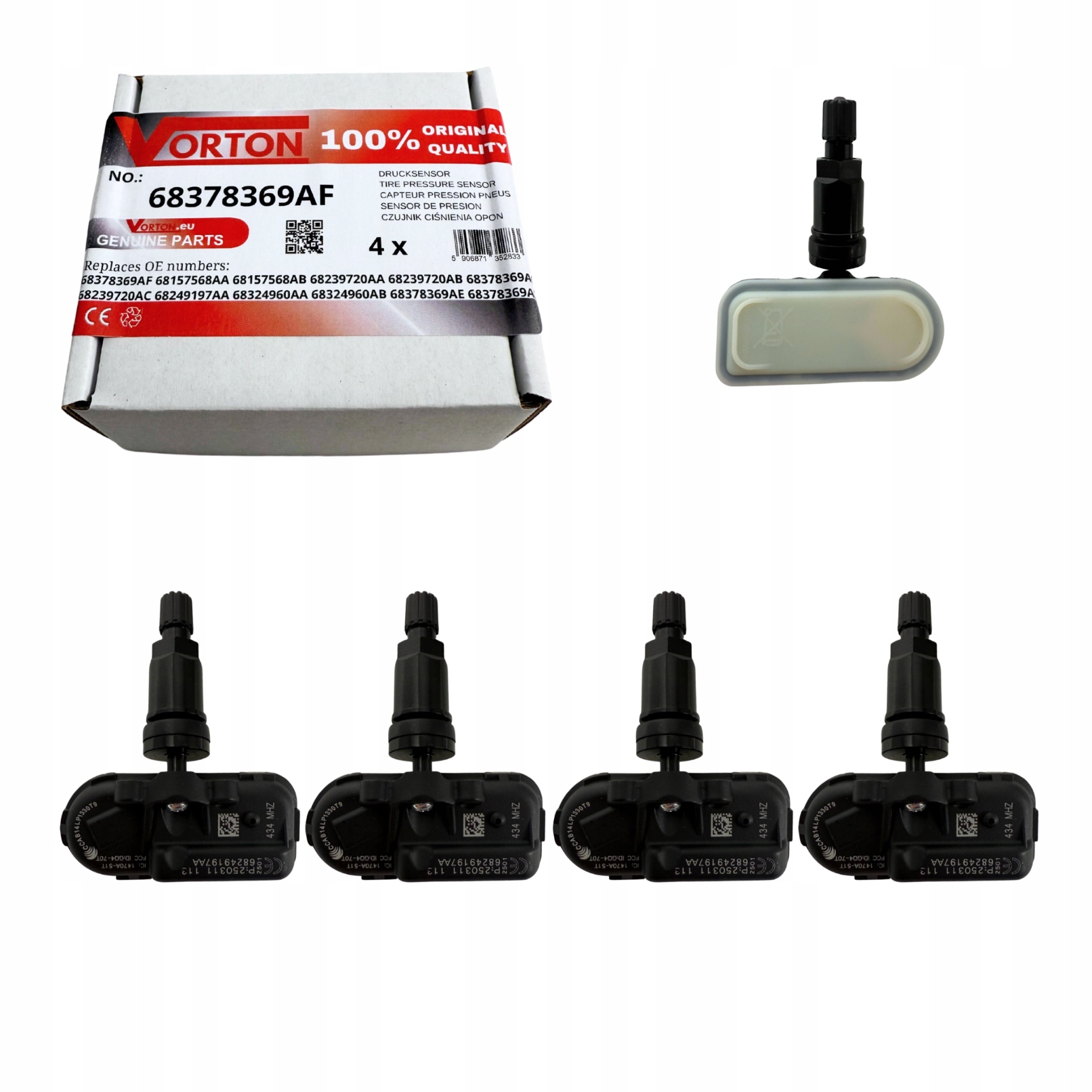 4x Senzory Tlaku Vzduchu Pre Kolesá Pneumatík Tpms Ram 1500 Jeep Cherokee