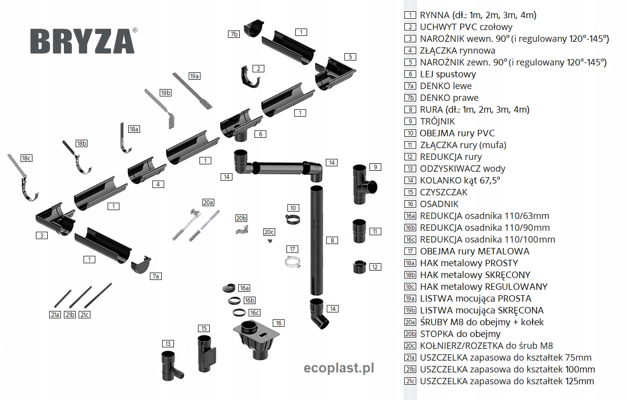 obejma PVC do rura 63mm Bryza BRĄZ BRĄZOWY Marka Bryza