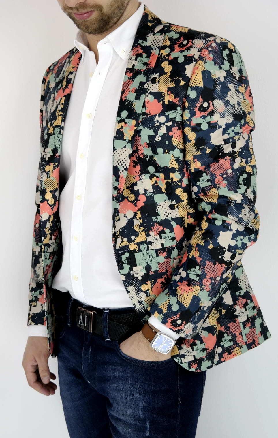 GIOVANNI PERA Marynarka męska D006 Rozm: 48 PUZZLE Kod producenta D006