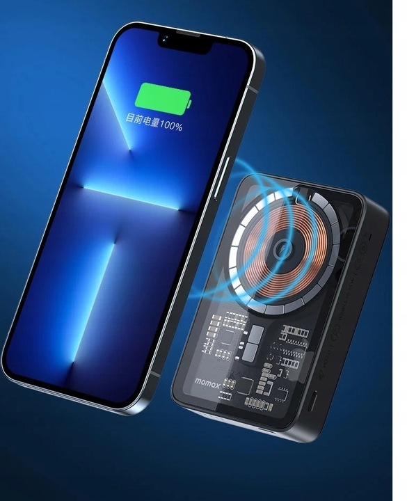 POWER BANK 2xUSB 1xUSB-C Z MAGSAFE INDUKCYJNY MOCNY LCD 10000mAh Typ akumulatora litowo-polimerowy